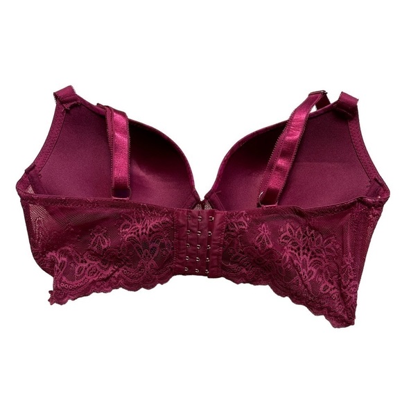 Rachel Roy Magenta Floral Print 5 Hook Push Up Bra 38D - Picture 7 of 7